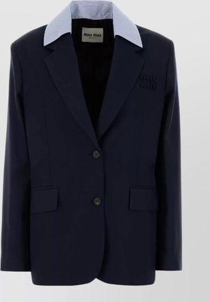 Miu Miu wool blazer tailored notched lapel front pockets