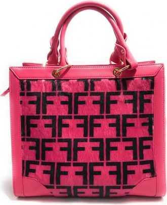 Fracomina Roze Multilogo Tote Schoudertas - Dames - Handtassen - Roze - ONE Size - Tassen