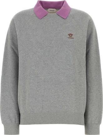 Versace Grey Shirt Collar Sweatshirt