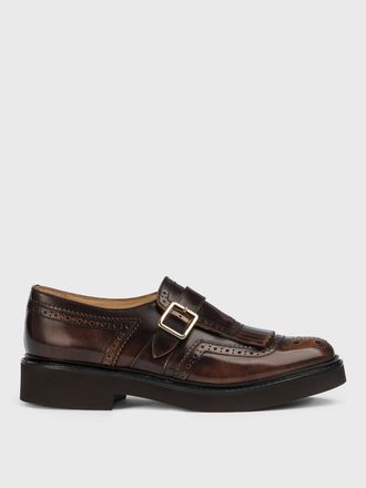 Doucal's Monk Strap Doucals in pelle spazzolata con motivo brogue