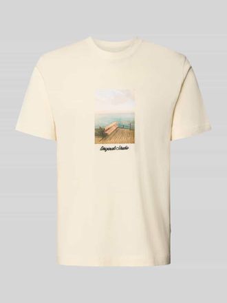 Jack & Jones Jack & Jones T-Shirt mit Rundhalsausschnitt Modell JORNORREBRO in Offwhite, Gr&ouml;&szlig;e XXL