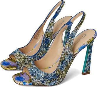 Blue by Betsey Johnson Mina Heeled Sandals Womens 1-2 inch heel Shoes Blue Tulip : 9.5 M