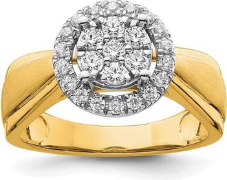 Diamond2Deal 14k Two-tone Lab Grown Diamond Engagement Ring 1/2Ct Clarity- VS Color- G-H