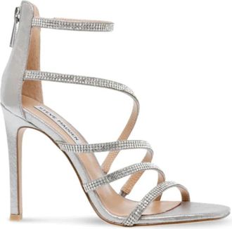 Steve Madden Zilveren Str Hoge Hak Sandalen - Dames - Sandalen met hakken - Grijs - 38 1/2 EU - Schoenen