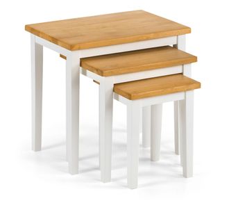 Netfurniture Scotch Nest Of Tables White / Oak in Light Oak