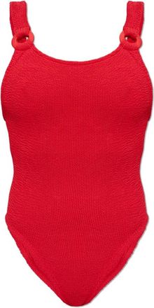 Hunza G Badmode, Dames, Rood, ONE Size, Domino Badpak uit &eacute;&eacute;n stuk
