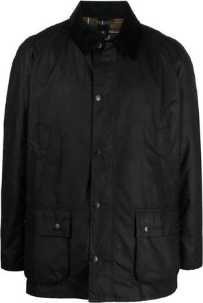 Barbour Zwarte Was Katoenen Jas Corduroy Kraag - Heren - Zomerjassen - Zwart - S - Katoen - Jassen