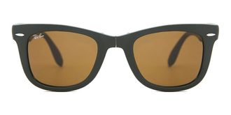 Ray-Ban RB4105 Folding Wayfarer 657533 Mens Sunglasses Green Size 50