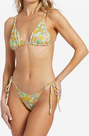 Billabong On The Bright Side Tie Hike Bikini Bottom In Palm Green