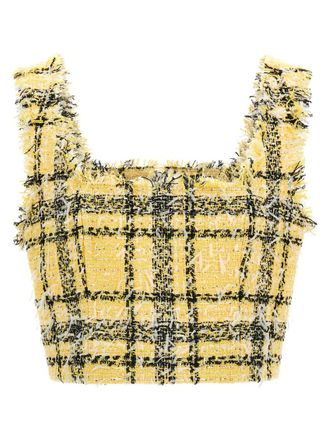 Balmain Yellow Tartan tweed top