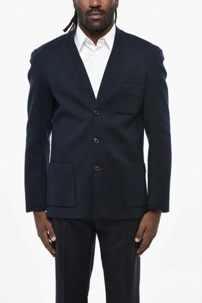 Maison Margiela MM1 MM10 Blazer in Misto Lana a 3 Bottoni con Tasche a Toppa Maison Margiela