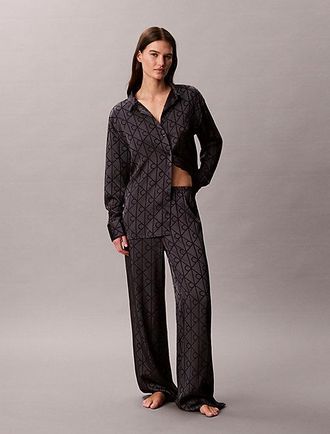 Calvin Klein Pijama De Sat&eacute;n Jacquard
