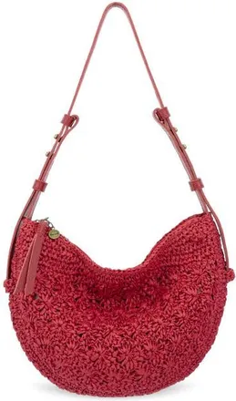 The Sak Tess Shoulder Bag Hand Crochet in Scarlet Primrose Straw at Nordstrom