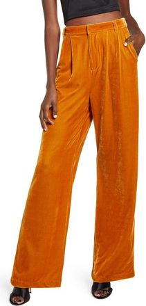 endless rose Velvet Wide Leg Pants in Yellow at Nordstrom, Size X-Small
