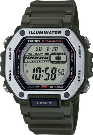 Casio Mens Heavy-Duty Digital Sport Watch with Green Band - MWD-110H-3AV