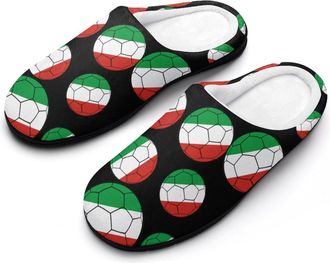 Generic Italy Flag Football Cotton Slippers for Women Indoor Outdoor Slipper Slip-On Memory Foam Home Shoes
