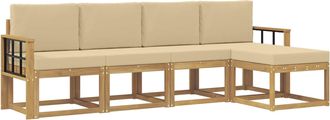 vidaXL Conjunto De Sof&aacute;s De Exterior 5 Uds. Y Beige Vidaxl
