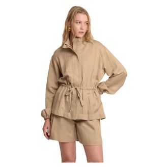 Kocca Jassen, Dames, Beige, XS, Chique Jas met Elastische Taille