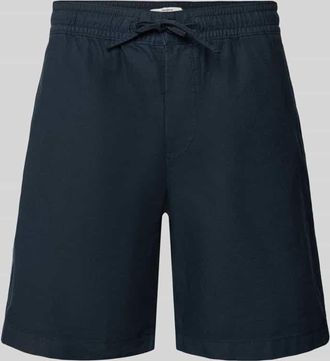 Pepe Jeans London Relaxed Fit Chinoshorts aus Baumwoll-Leinen-Mix in Marine, Gr&ouml;&szlig;e 30