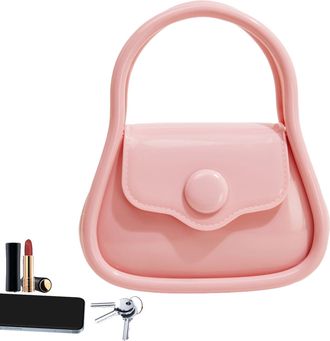 Generic Transparent Jelly Purse, Summer Fashion Satchel Bag, 10.8 Inches Top Handle Tote with Crystal Finish, Stylish Shoulder Bag, Purse with Lightweight Des