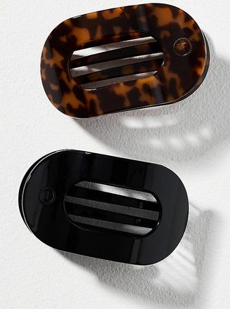 Teleties Medium Flat Round Hair Claw Clips, Set of 2