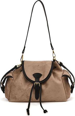 Generic Womens Soft Suede Shoulder Bag, Casual Handbag, Commuter Crossbody Bag, Multiple Compartments and Adjustable Strap, Applies to Work and Shopping (Khak