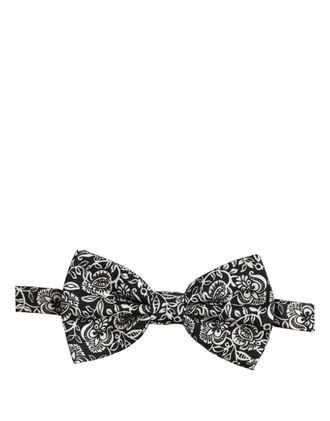 Dolce & Gabbana Paisley Silk Bow Tie - Black