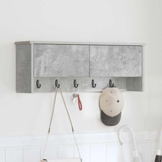 vidaXL Vidaxl - Perchero De Pared Con Estante Gris Hormig&oacute;n 80 X 20 X 30 Cm