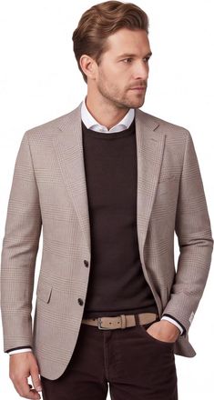 Carl Gross Carl Gross colbert beige geruit normale fit