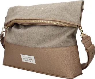 Maison Margiela Womens Beige Fabric Shoulder Bag