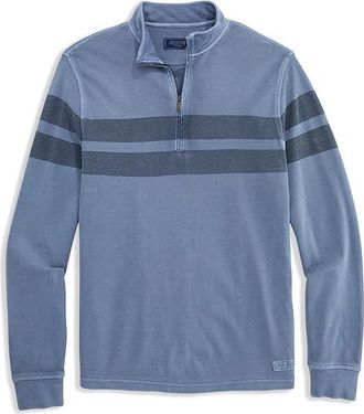 Vineyard Vines Coastline 1/4 Zip Mens T Shirt Summer Evening/Navy : 2XL, Cashmere/Polyester/Rayon