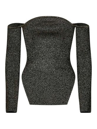Khaite Long-Sleeved Off-The-Shoulder Gold Virg