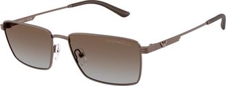 Emporio Armani Zonnebril Ea 2169 Stijl 300689 - Heren - Zonnebrillen - Bruin - 57 MM - Accessoires