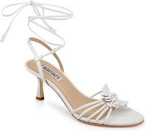 Badgley Mischka Darlyn Ankle Wrap Sandal in White Leather at Nordstrom Rack, Size 7