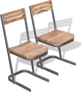 vidaXL Sillas De Comedor 2 Uds Madera Maciza De Teca Vidaxl