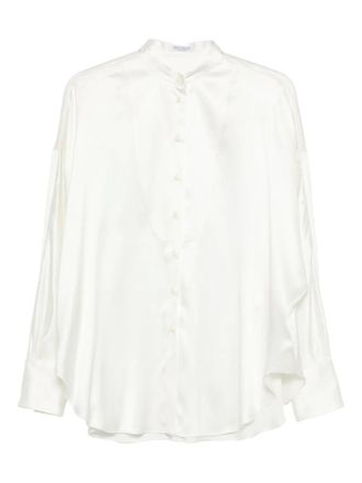 Brunello Cucinelli band-collar blouse - Beige
