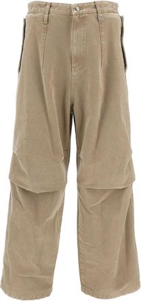 Wooyoungmi Cotton Wide-Leg Trousers With Adjustable Double Buckle Waistband