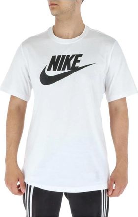 Nike Futura TShirt Large Logo Tee - Heren - Sportshirts - Wit - S - Katoen - Fitness