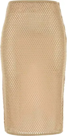 Prada Beige Textured Midi Skirt