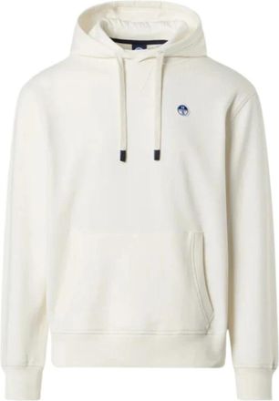 North Sails Hoodie met logo patch - Heren - Hoodies - Wit - M - Katoen - Hoodies & sweatvesten