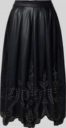 Oui Midirock in Leder-Optik mit Reißverschluss in BLACK, Größe 34