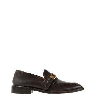 Versace Brown Leather Primo Loafers