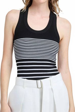 Proenza Schouler Roberts Rib Top In Black Multi