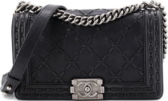 Chanel Paris-Dallas Boy Flap Bag Whipstitch Caviar Old Medium shoulder bag - Zwart