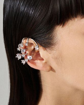 Panconesi Womens Ear Cuff Kismet En Laiton Argent&eacute; Silver Jewelry Bijoux