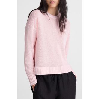 Madewell Linen Drop Shoulder Sweater in Pink Blush at Nordstrom, Size Xx-Large