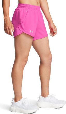 Under Armour Womens Fly by Shorts, (652) Rebel Pink/Rebel Pink/Reflective, M
