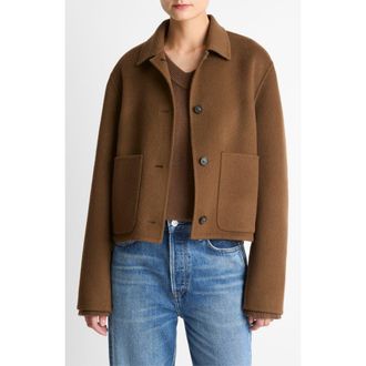 Vince Wool Blend Short Jacket in Hazelnut at Nordstrom, Size Xx-Small