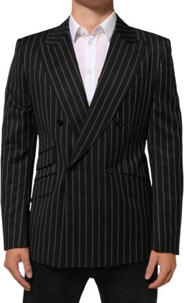 Dolce & Gabbana Black Stripes SICILIA 1 Button Suit Mens Blazer