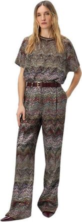 Missoni Wide Leg Pants With Zigzag Pattern in Multicoloured at Nordstrom, Size 42 It
